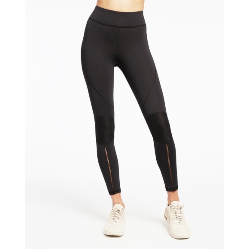 Michi Shift Leggings Black Ladder Stitch Paneled Carbon38 XS $175